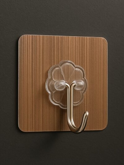Adhesive Heavy-Duty Hook – Transparent & Strong Hold 6x6 cm