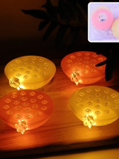 Lotus Canopy LED Decorative Lamps – Set of 4 Multicolor Lights