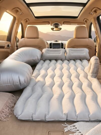 Portable Car Air Mattress � Foldable with Pump & Pillows for Road Trips