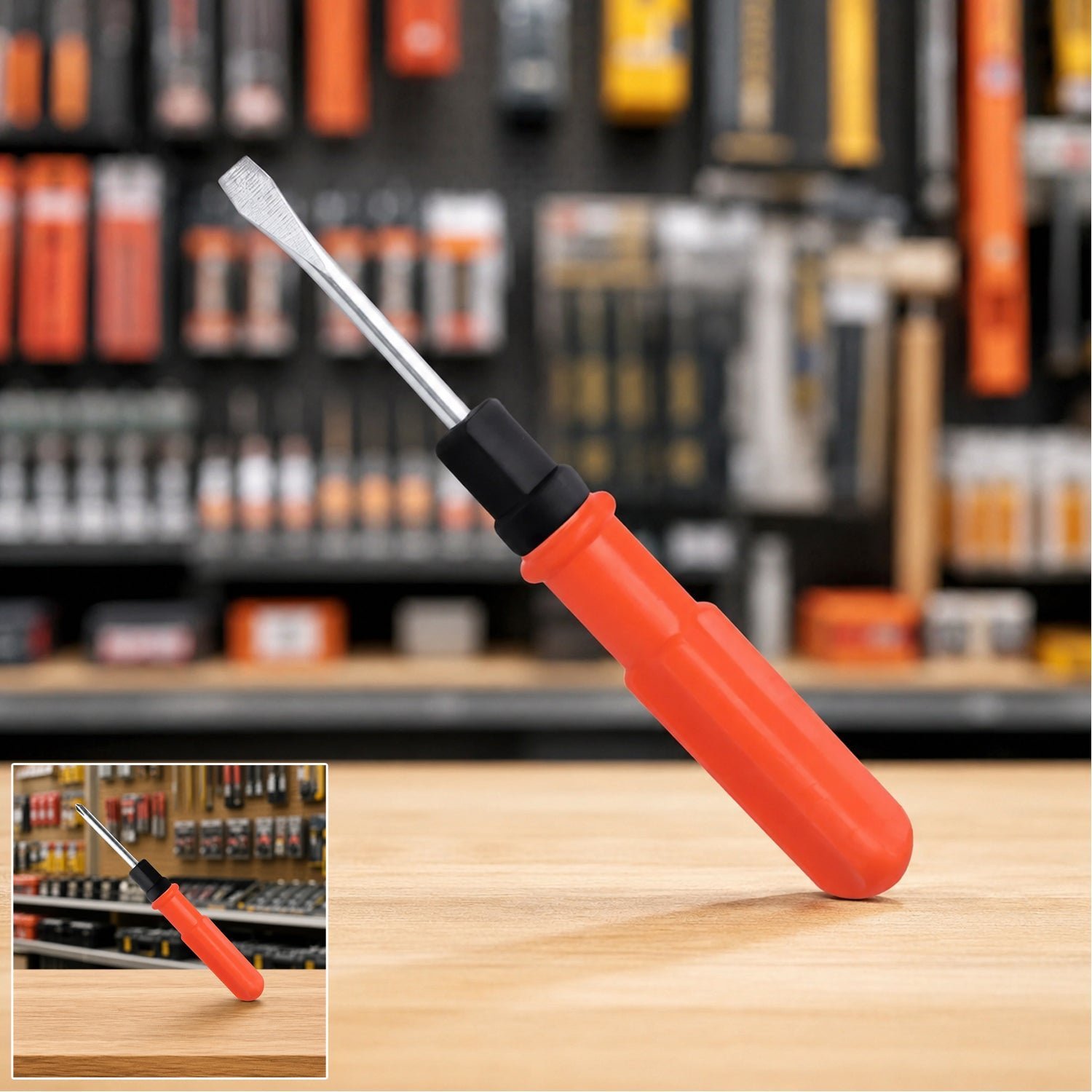 Small 2 in 1 screwdriver � Reversible flathead and Phillips tool for home & work