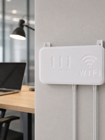 Wall Mount WiFi Router Holder � Space-Saving Cable Management Solution