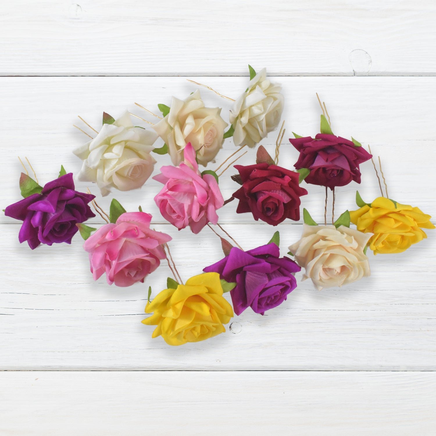 Flower Hair Pin Set – Vibrant Multicolor Floral Hair Accessories