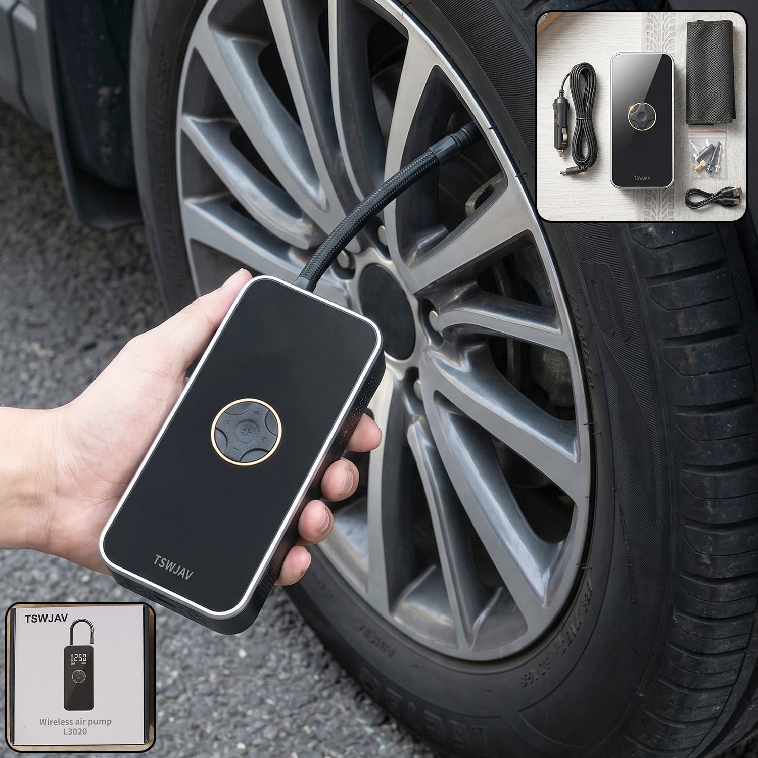 Portable Electric Car Tyre Pump � Wireless & Rechargeable for Easy Inflation