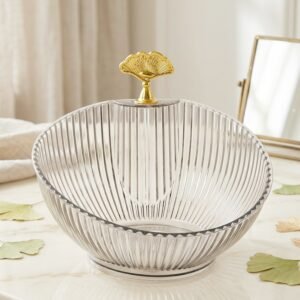 Decorative Plastic Fruit Bowl � Elegant Gold Accent for Dining