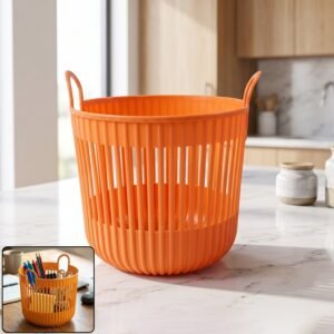 Plastic Round Storage Basket � Durable and Portable Organizer