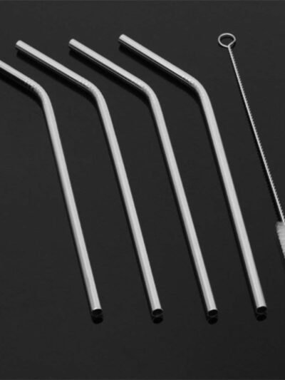 Stainless Steel Straws – Reusable Bent Set with Brush | Siplix
