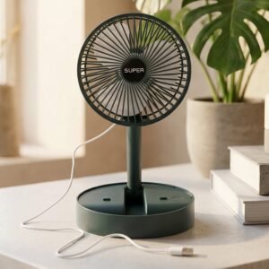 USB Table Fan � Compact, Quiet, Adjustable Stand for Desk