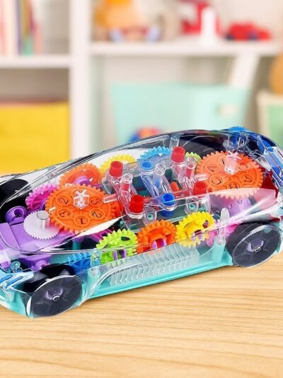 Gear Car Toy – Transparent, Musical & 3D Lights for Kids | Spark Tots