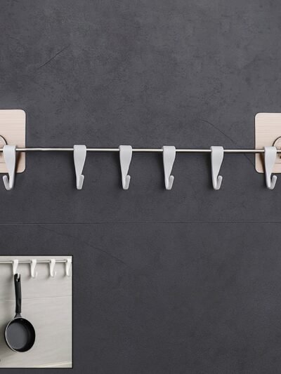 Stainless Steel Utensil Hanger – Nail-Free Kitchen Rail | CookAura
