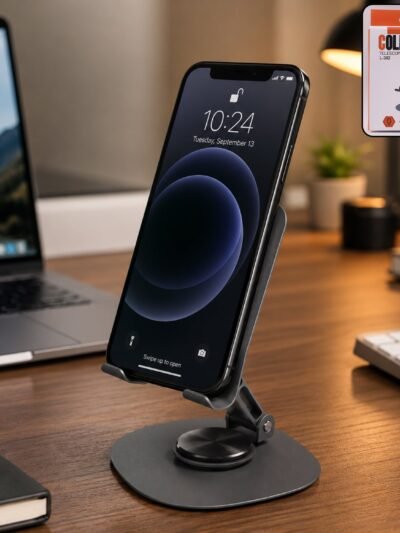 Foldable Mobile Stand – 360° Rotatable & Portable Metal Holder