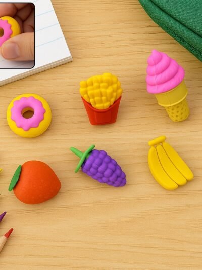 Kids Eraser Set – Fun 3D Food Novelty Erasers | Craftily