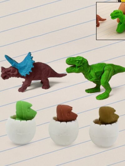 Dinosaur Puzzle Erasers – 5-Pc Kids Fun Stationery Set | Brain Horizon