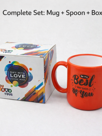 Coffee Mug with Spoon – Designer, Lead-Free Ceramic | Tidy Table