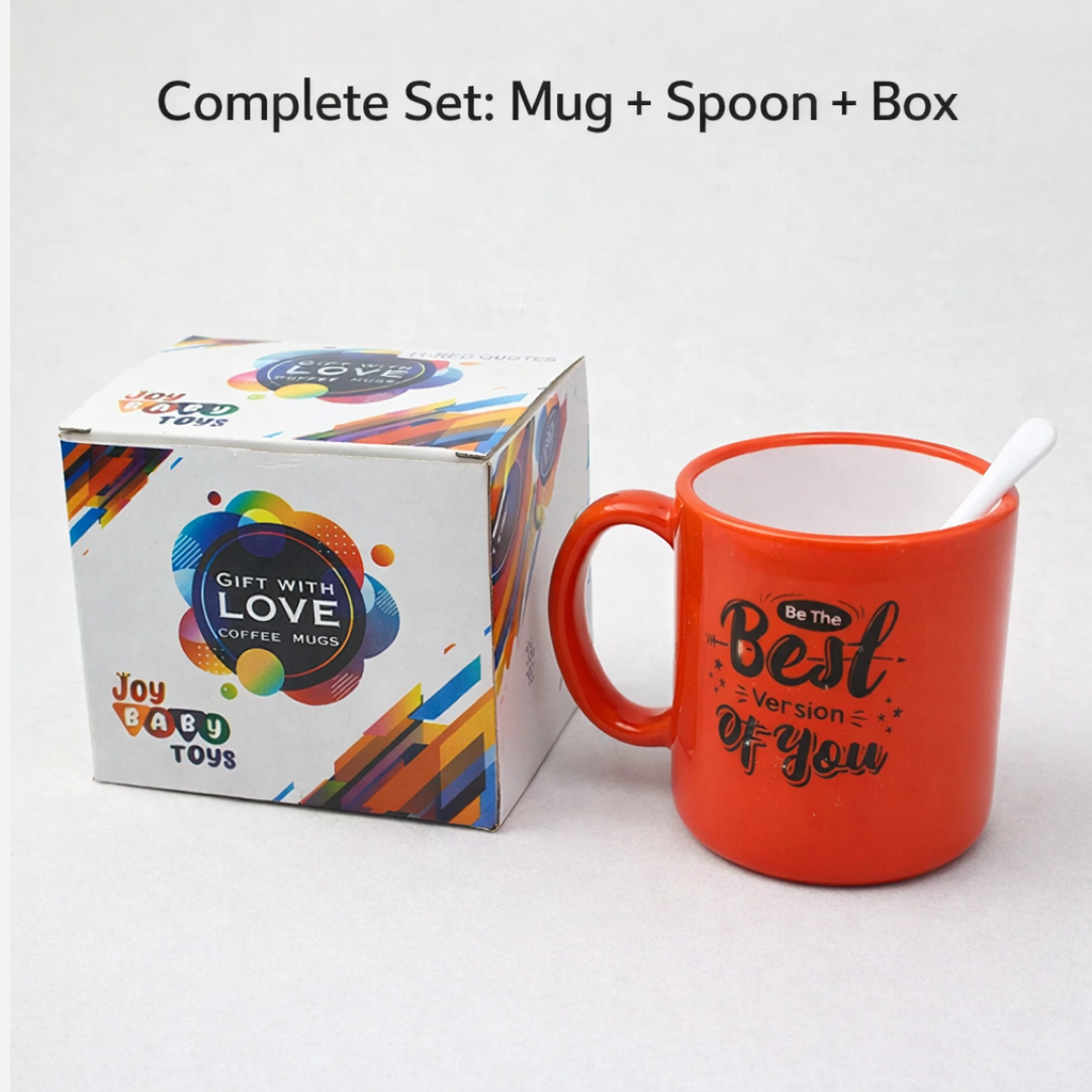 Coffee Mug with Spoon – Designer, Lead-Free Ceramic | Tidy Table
