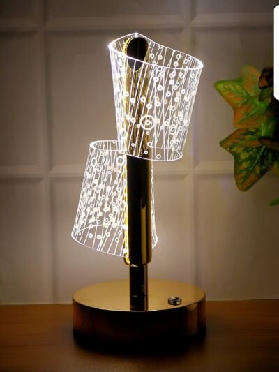 Crystal LED Double Shade Table Lamp – Elegant Home Lighting