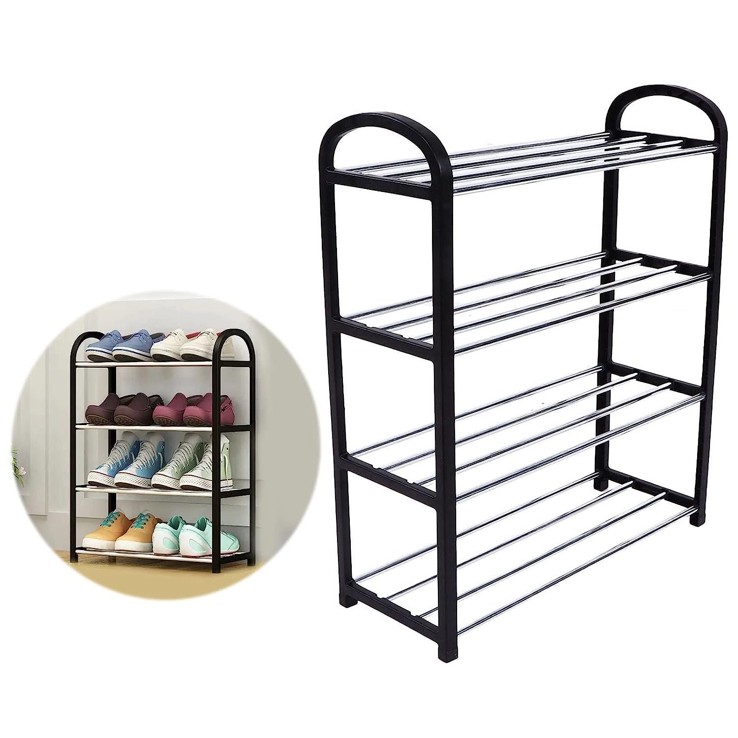 4 Tier Shoe Rack – Space-Saving Footwear Storage | Indo Glow