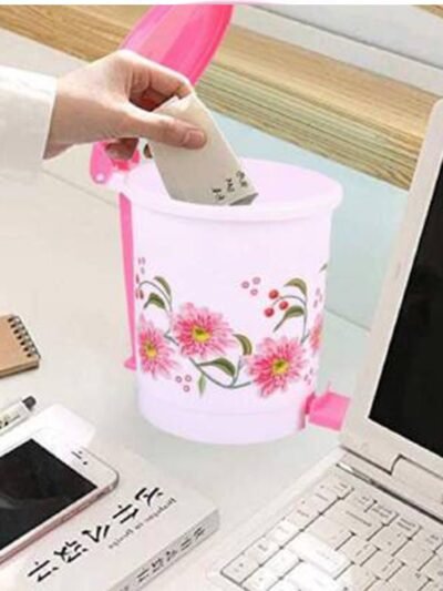 Desk Dustbin – Compact Plastic Pedal Bin for Home & Office | Velvet Wheels