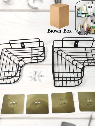 Metal Shower Shelf 2-Pack – Rustproof No-Drill Corner Organizer