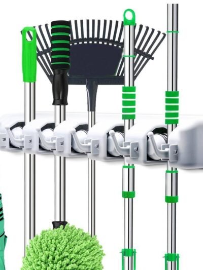 Wall Mounted Mop Holder – 5-Layer Multipurpose Organizer | Indo Glow