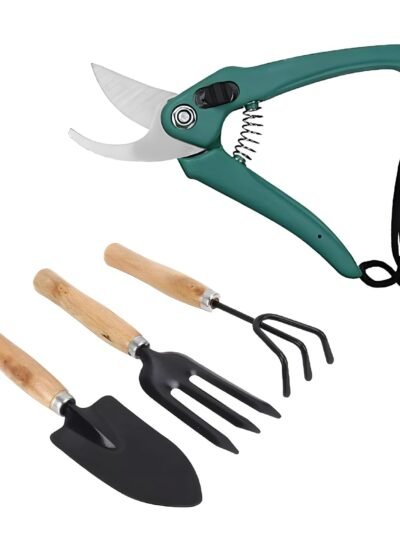 Gardening Tool Set – Durable 4-Piece Kit with Wooden Handles