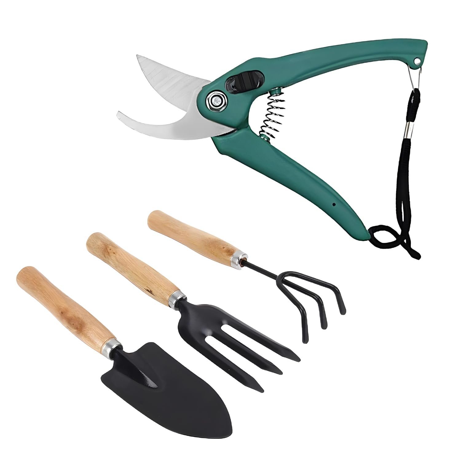 Gardening Tool Set – Durable 4-Piece Kit with Wooden Handles
