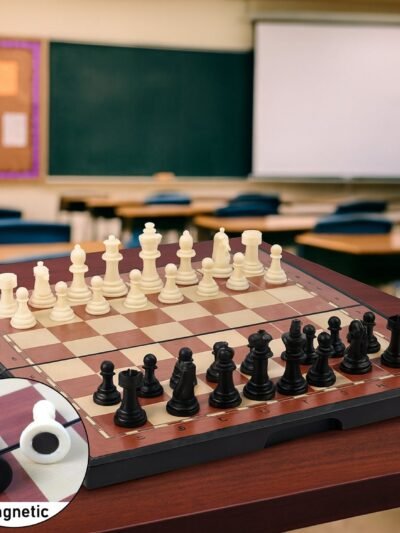 Portable Chess Set – Foldable, Travel-Friendly Vinyl Board with Plastic Pieces