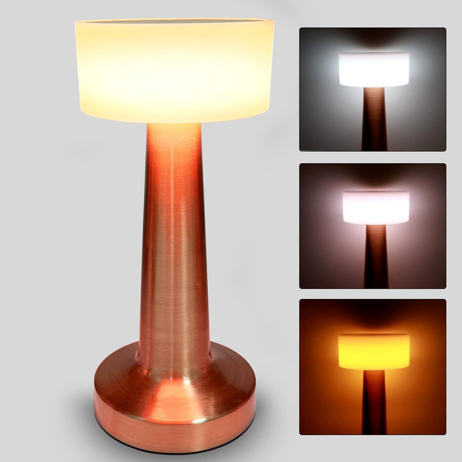Touch Control LED Lamp – 3 Color Dimmable, Rechargeable | Styleva