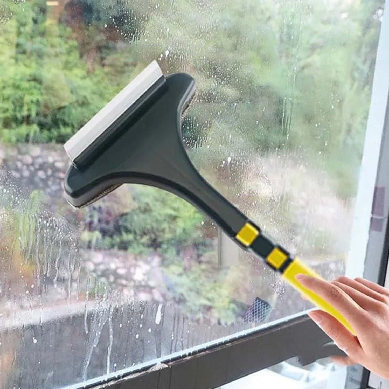 Window Cleaning Brush – 2-in-1 Mesh & Glass Wiper | Velvet Wipe