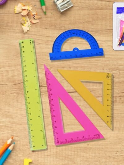 Geometry Set – 4-Piece Triangle Ruler Protractor Kit