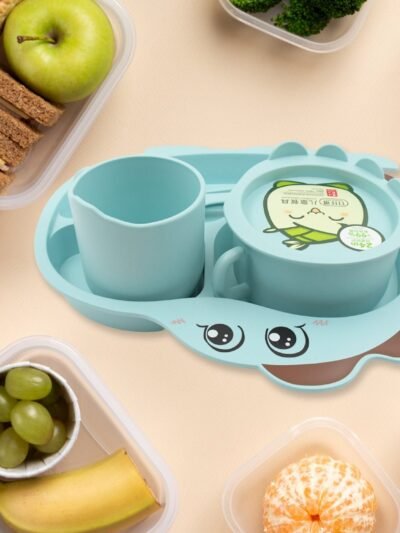 Baby Feeding Set – 7-Piece Bamboo Fibre Dinnerware | Baby Ladle