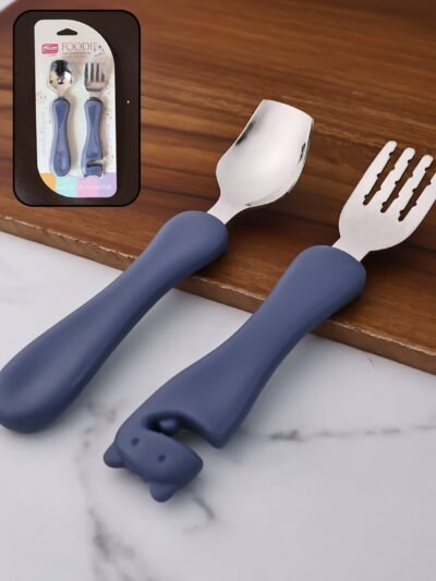 Stainless Steel Baby Spoon & Fork Set – Safe Toddler Cutlery