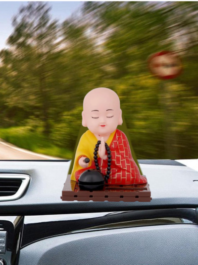 Solar Buddha Statue � Moving Head & Hand Decor | XcelCraft