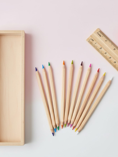 Wooden Pencil Set – 12 Pcs with Box & Sharpener | TinyTrendy