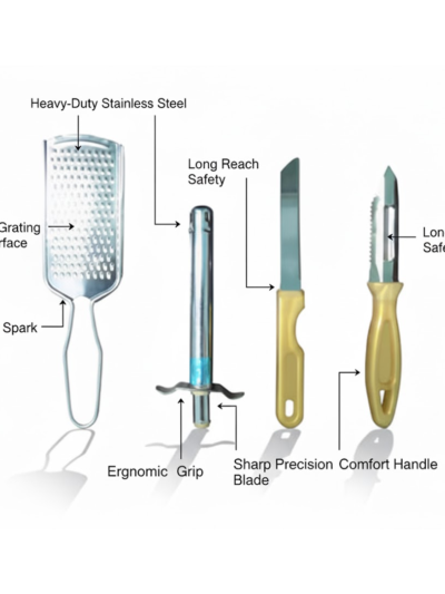 4-in-1 Kitchen Tool Set – Stainless Steel Combo | CookAura