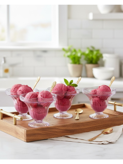 Plastic Ice Cream Bowls – Tulip Design, Set of 6 | Serve Stellar