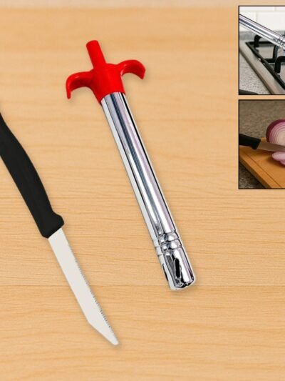 Stainless Steel Gas Lighter & Knife Set – 2-in-1 Kitchen Tool | ChefArmor