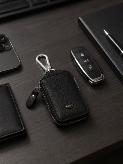 Car Key Case � Durable PU Leather with Zipper & Clip