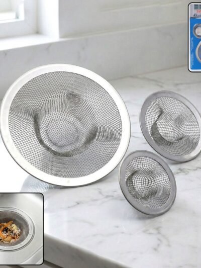 Stainless Steel Sink Drain Strainer Set – Prevents Clogs & Odors