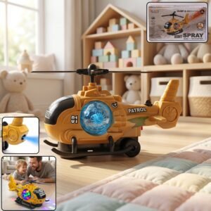 Military Spray Helicopter Toy � Lights, Music & Mist for Kids