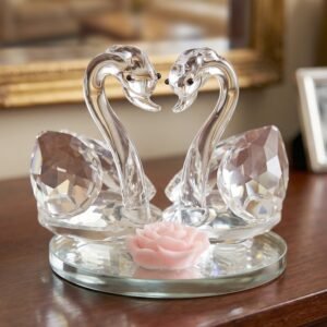 Crystal Swan Pair Showpiece � Elegant Decorative Gift for Love