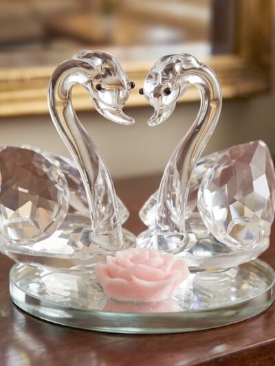 Crystal Swan Pair Showpiece � Elegant Decorative Gift for Love