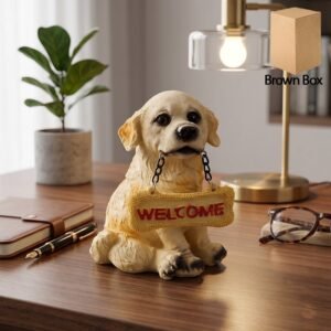 Dog Welcome Figurine � Charmingly Hand-Painted Home Decor