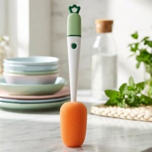 3 in 1 Carrot Bottle Cleaning Brush � Multipurpose Water Bottle Scrubber