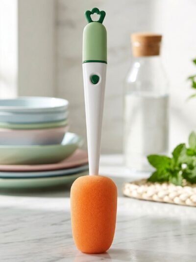 3 in 1 Carrot Bottle Cleaning Brush � Multipurpose Water Bottle Scrubber