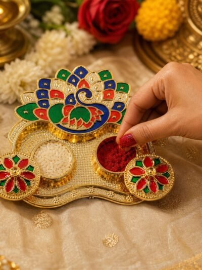 Peacock Shaped Kankavati � Traditional Puja Storage Box