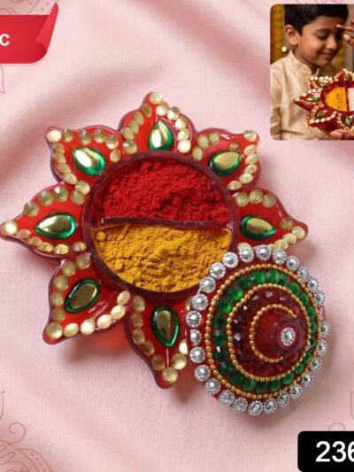 Decorative Kumkum Dani � Handcrafted with Stone Work Lid