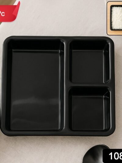 3-Compartment Meal Serving Tray – Durable & Easy-Clean Plate