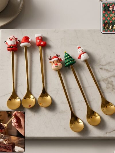 Golden Cartoon Spoon Set � Stylish & Durable Tableware