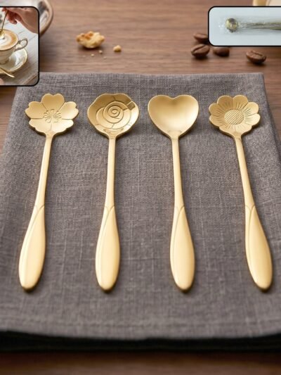 Mini Golden Serving Spoon Set � Elegant Stainless Steel Design