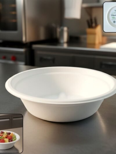 Compostable Bagasse Bowl 240ml – Eco-Friendly 10 Pc Set